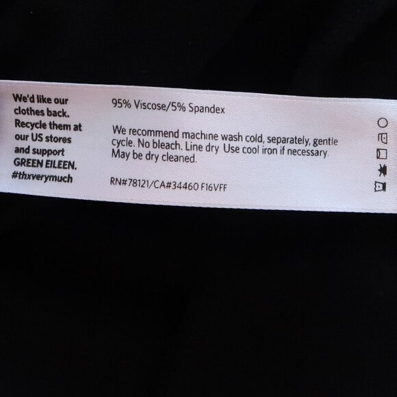 Eileen Fisher Black Viscose Drapey Open Front Cardigan Size Medium M - Picture 8 of 9